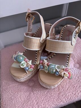 Betsy Johnson Seashell Sandals Platform Shoes